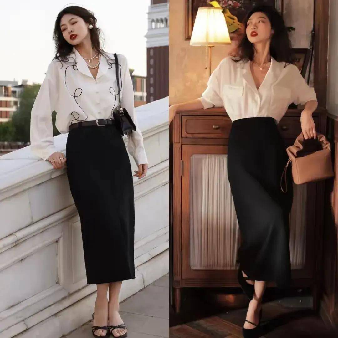 今年阔腿裤不流行了,穿"裙子 平底鞋"更洋气,适合40岁的女人