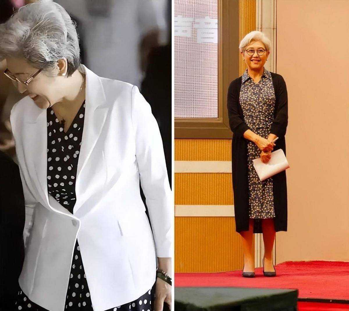 被傅莹老年状态惊艳:白发不染,衣着素雅,71岁也没"大妈感"