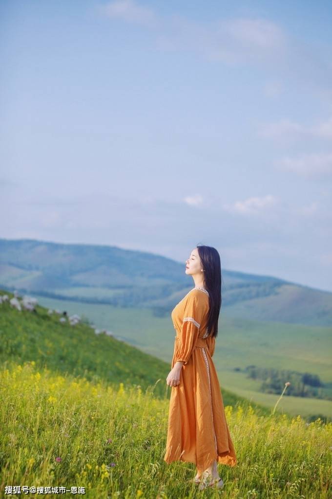 草原人物美照图片图片