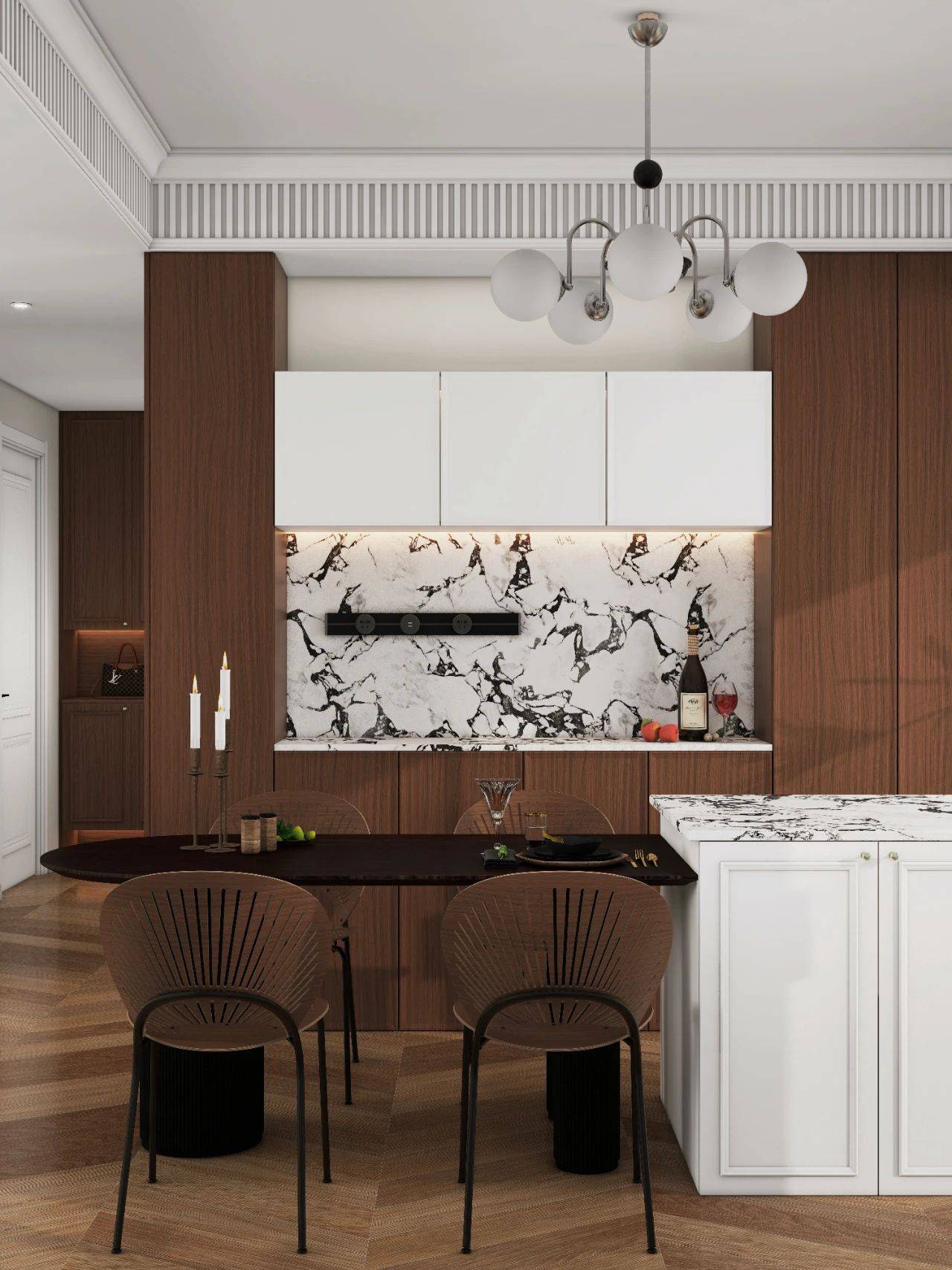 亚丹整家定制丨140m05轻奢 中式,全屋装修超大气