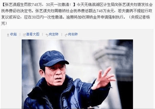 在这轰动一时的"超生门"事件中,张艺谋除了缴纳七百多万的天价房铑