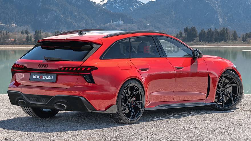 新款奥迪rs7旅行车渲染图曝光,或配4.0t v8混动,预计明年推出