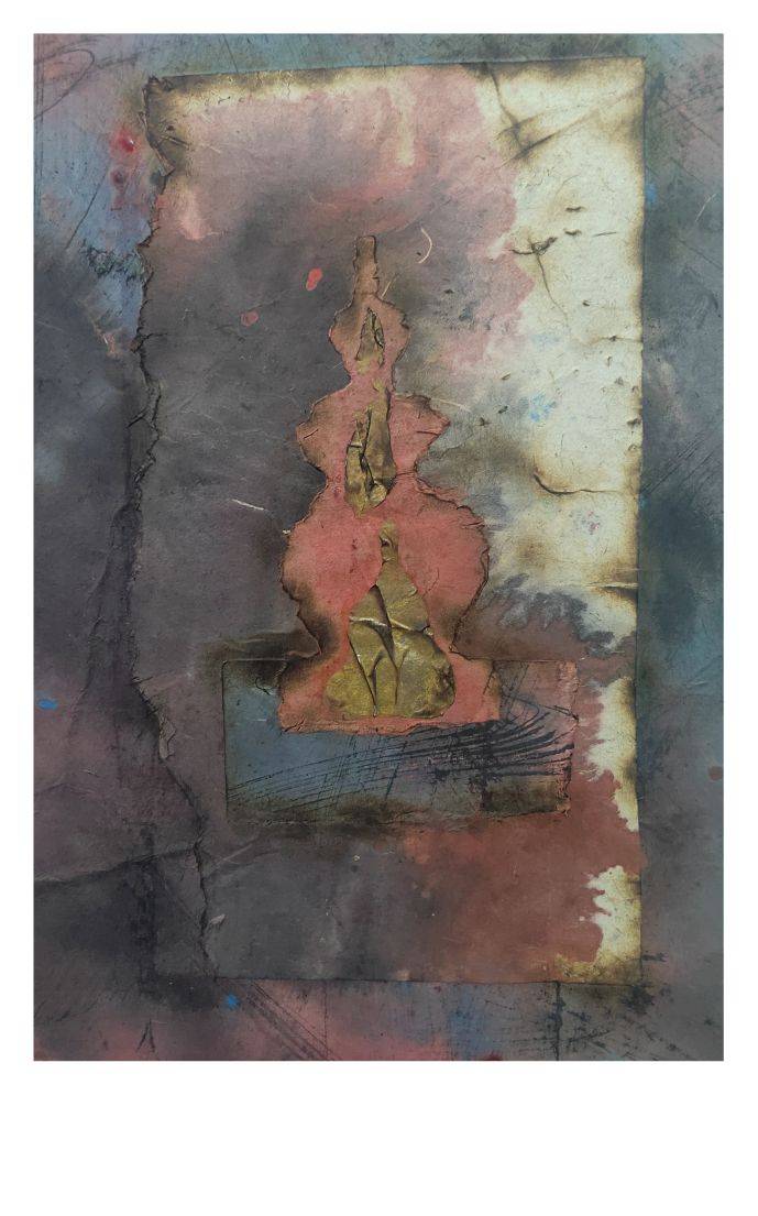 卢清水墨综合材料绘画作品