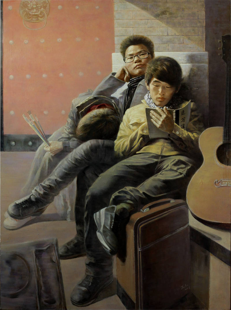 梦想与疲惫的交织——陆兵油画《艺考》赏析