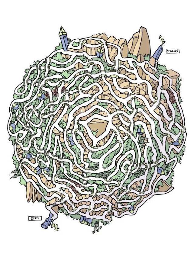 最难的迷宫画法 困难图片