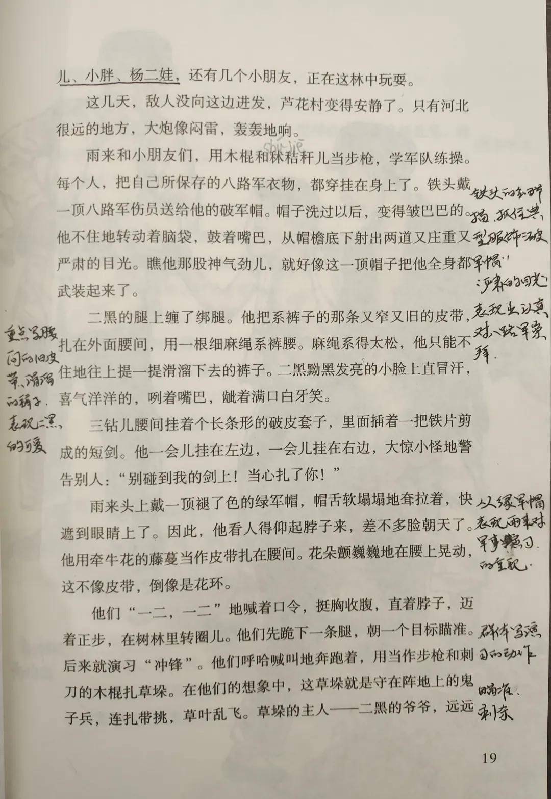 原创小英雄雨来批注笔记6之军事演习点面结合这样用