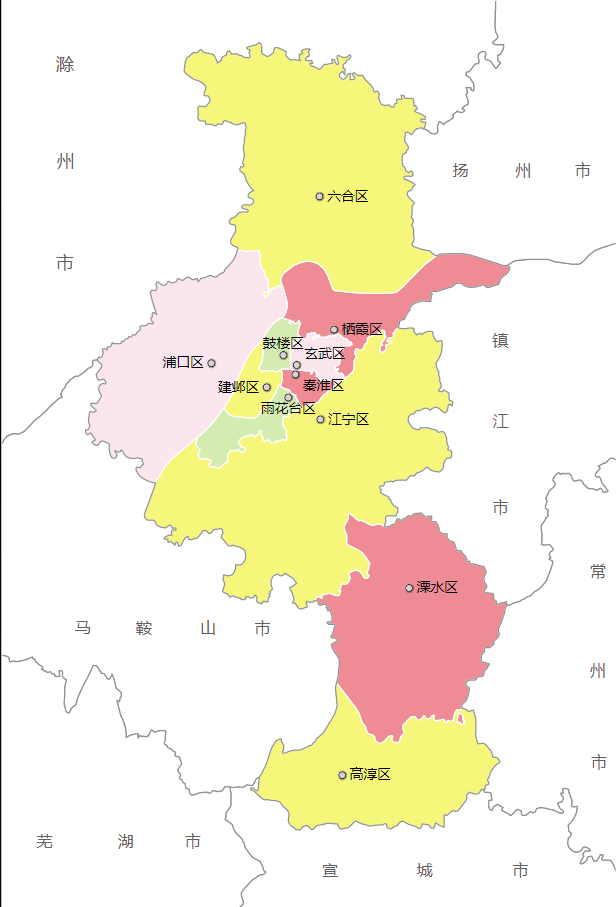 南京各大区分布图图片