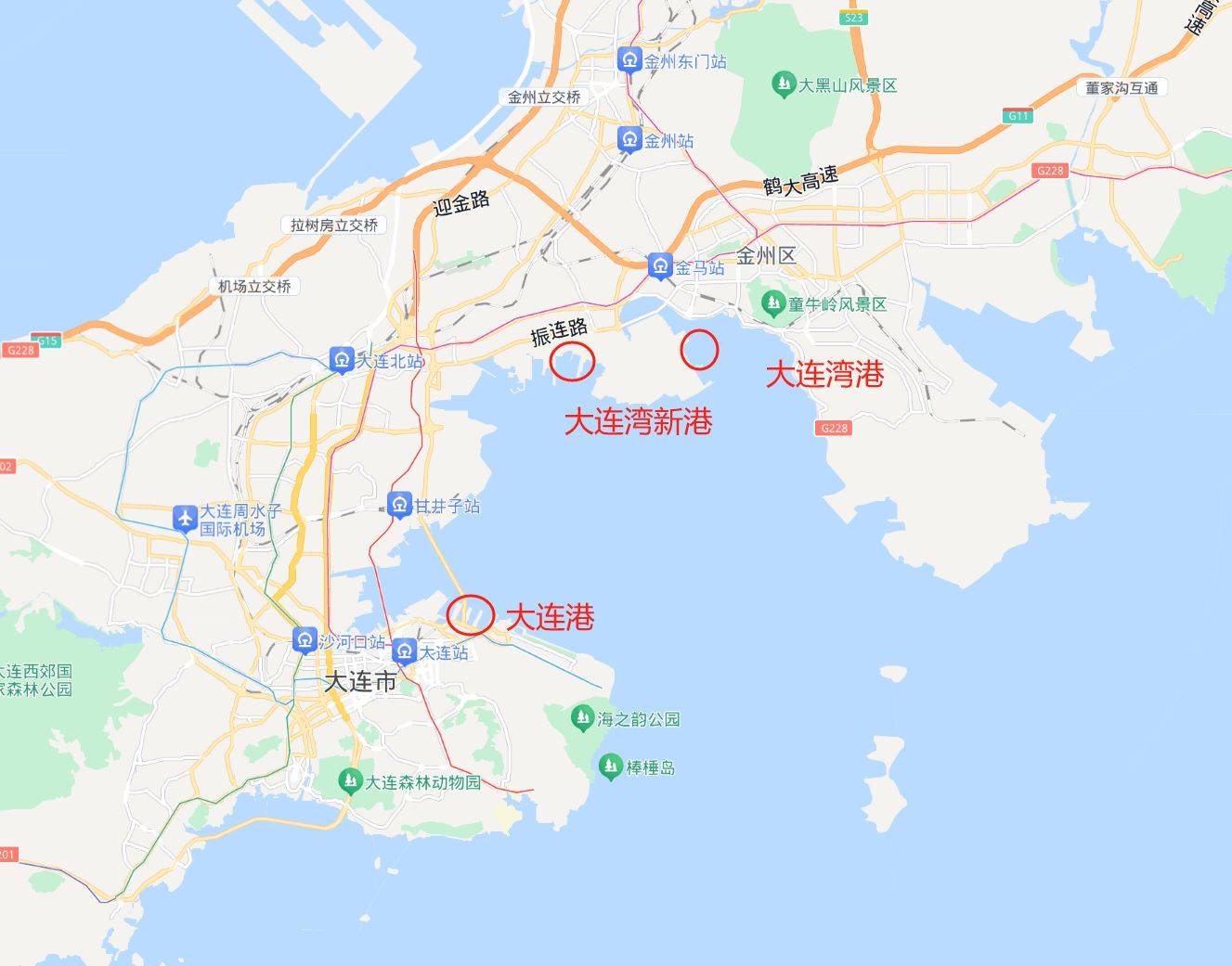 大连港口地图图片