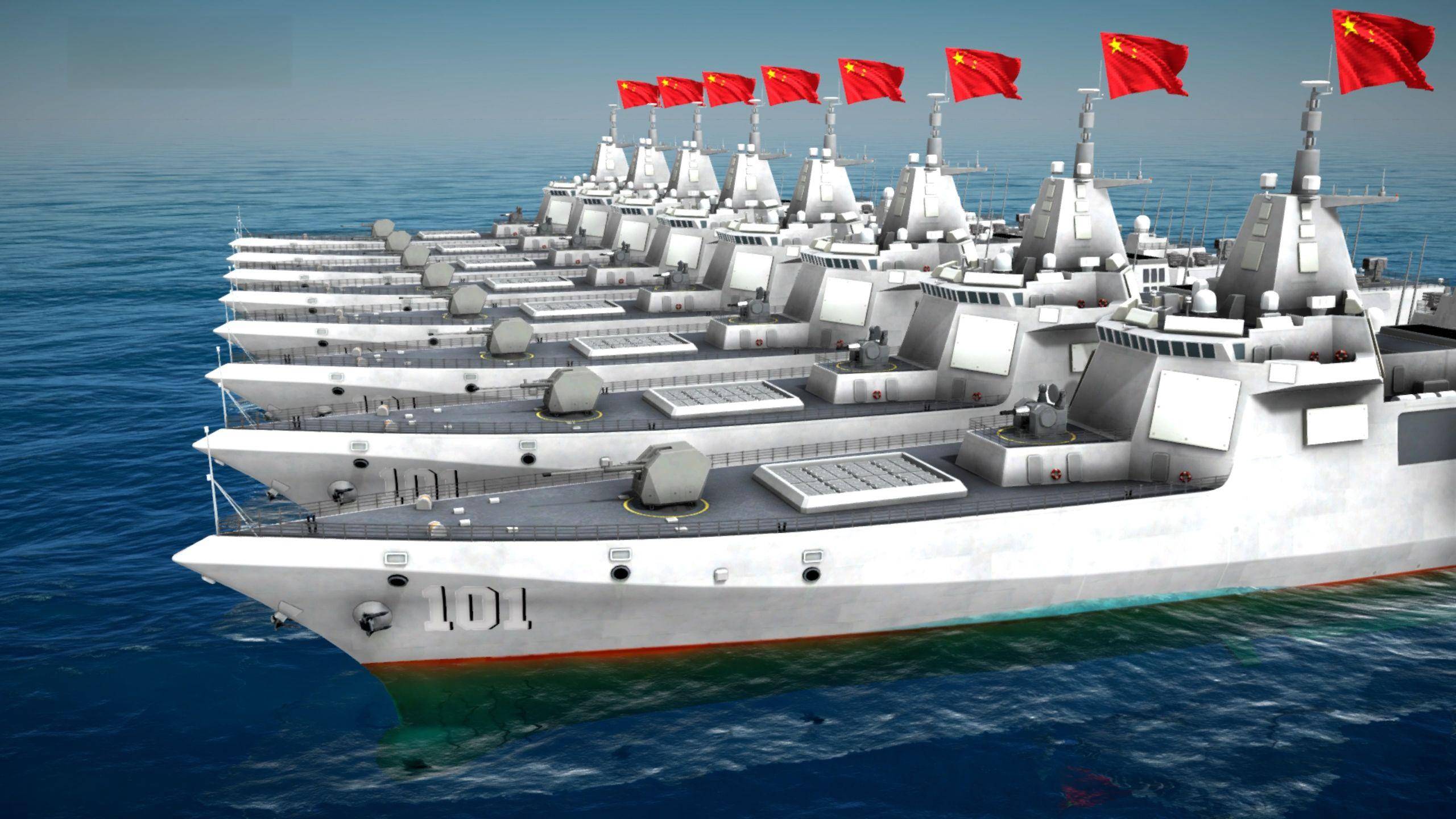 8艘055万吨大驱有多猛?火力全开的话,能击沉美军航母战斗群吗?