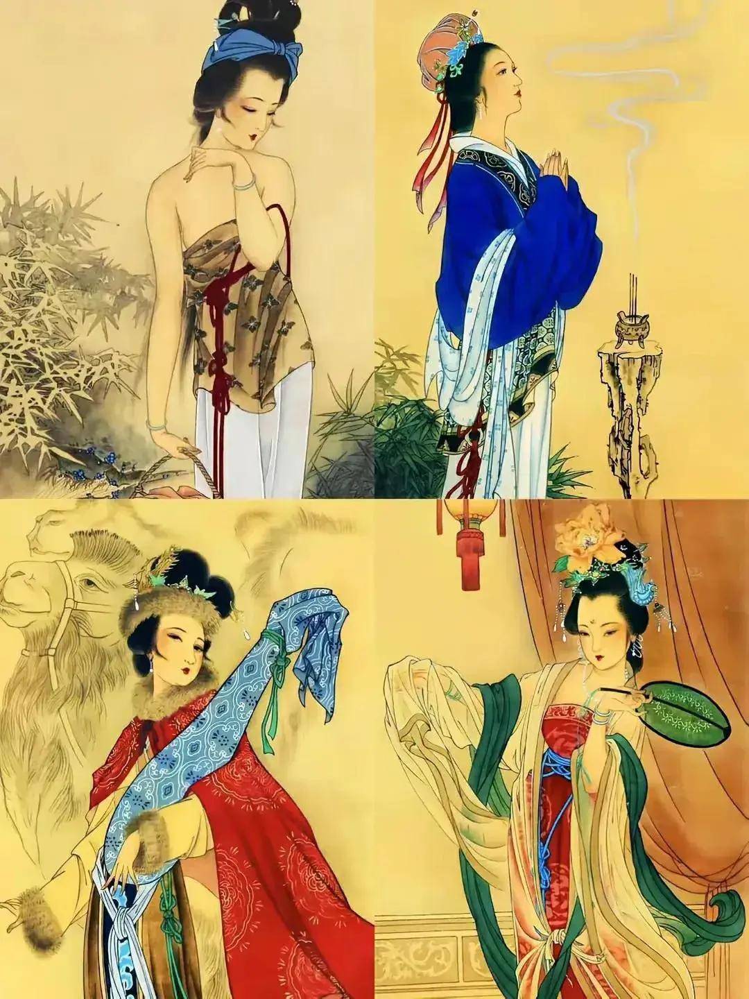 古代四大美女喝酒图片