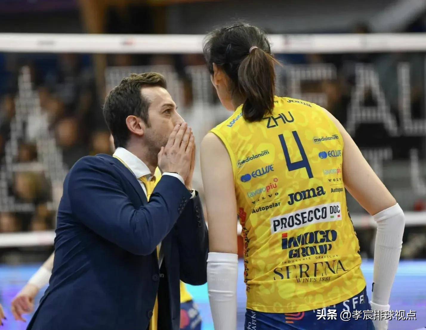 朱婷首发队友替补后排短暂休整,力助科内利亚诺客场3