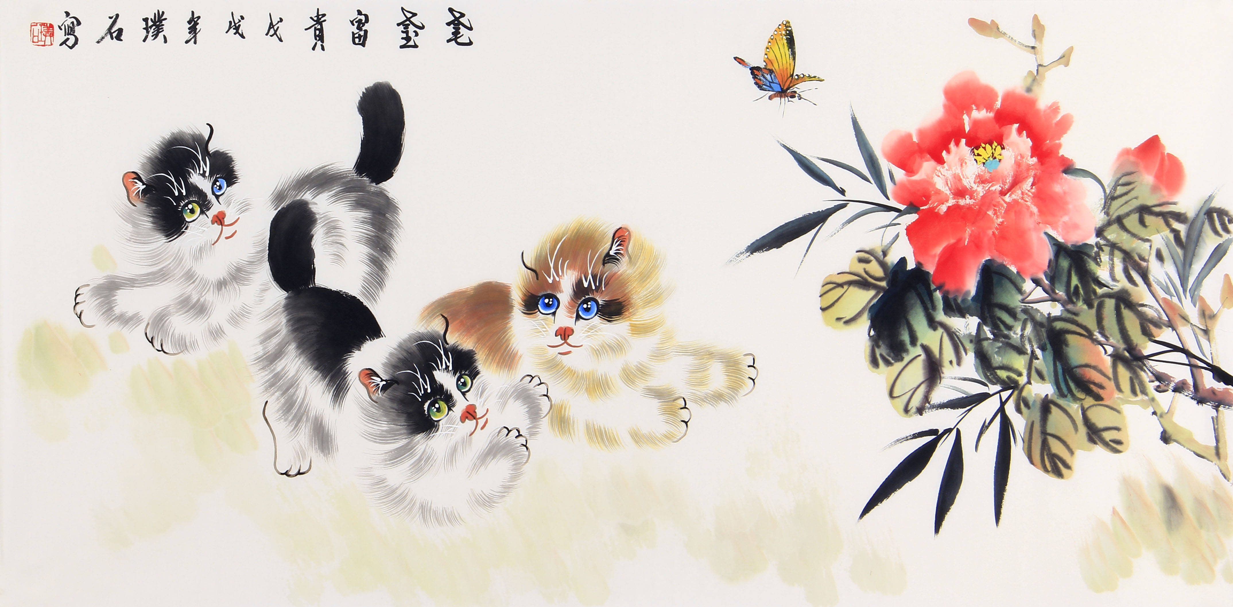 璞石画猫欣赏:形神兼备,苍厚雅逸