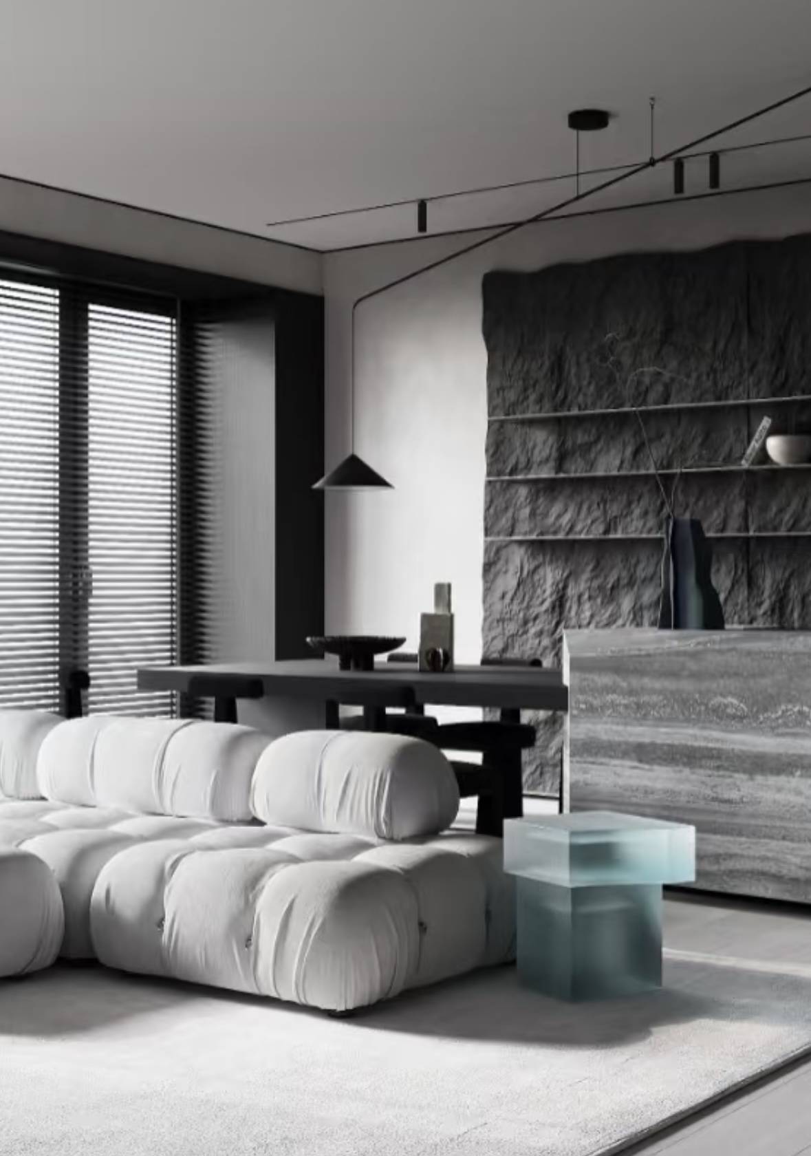 使用哑光灰色墙漆搭配温润的木质家具,或选择质感丰富的灰色织物,如