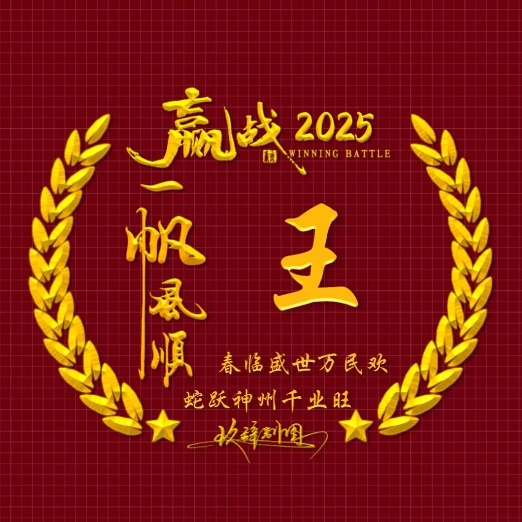 2025姓氏头像第69期,嬴战2025一帆风顺个性签名头像,请查收