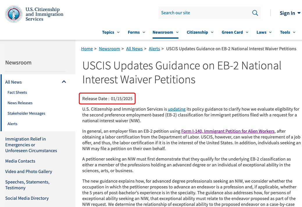 解读 | 美国移民局更新NIW政策指南，标准更明确！ -华闻时空