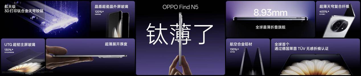 钛薄了，太强了，全球最薄折叠旗舰OPPO Find N5正式发布 