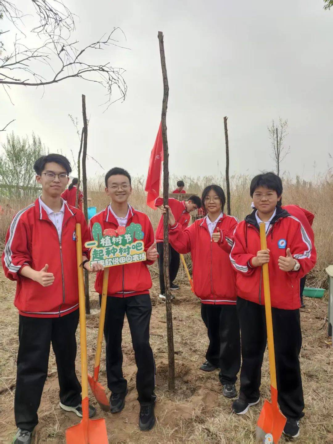 —忻州师院附中组织学生参加植树实践活动