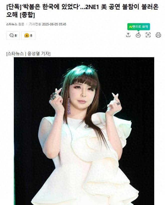 韩媒:2NE1美国演出时,朴春在韩国 插图 韩媒:2NE1美国演出时,朴春在韩国 插图