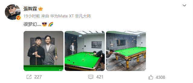 赵心童斯诺克世锦赛夺冠，张智霖跨界互动引爆热潮