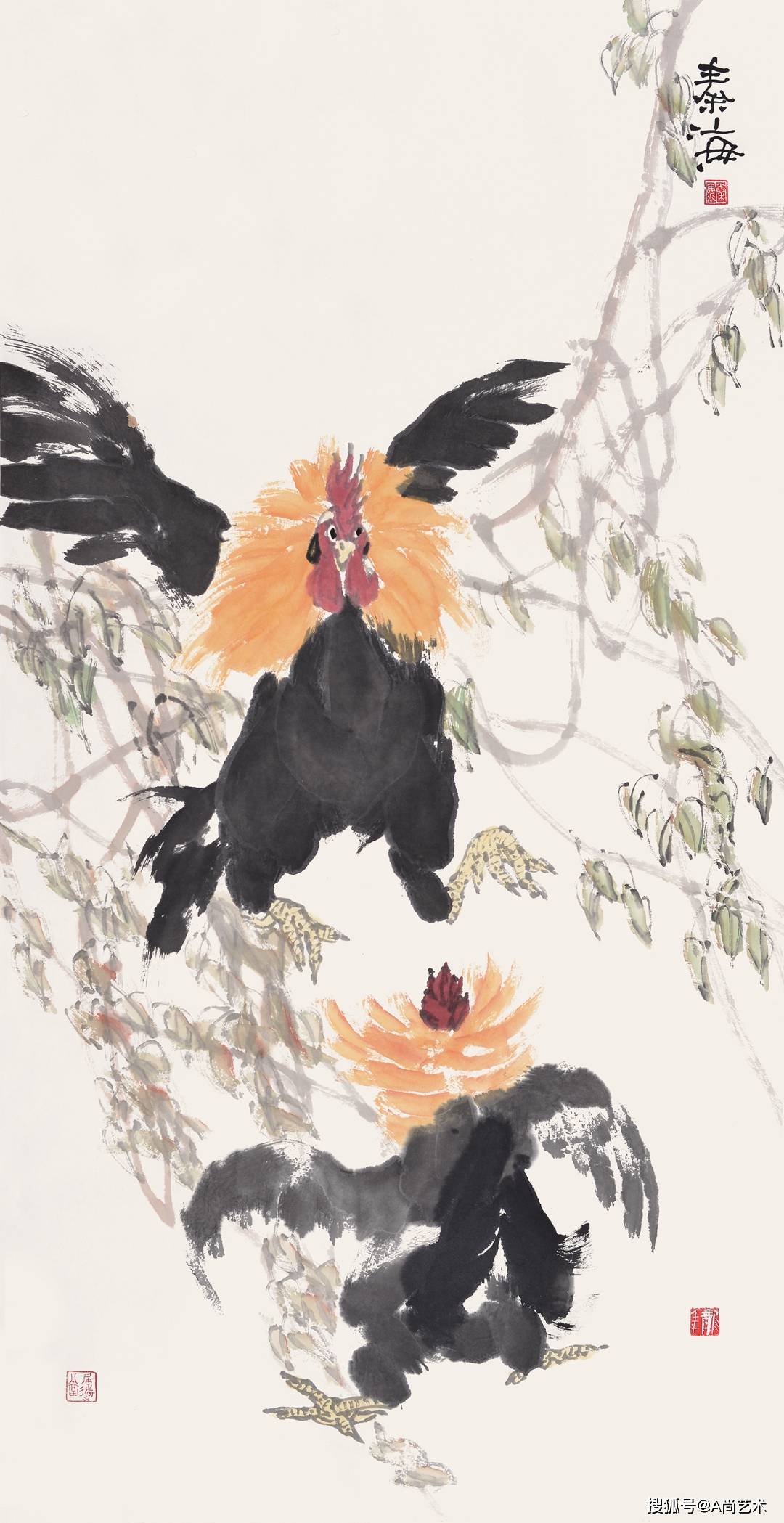 逸线墨韵|秦海写意斗鸡精品 出版发行