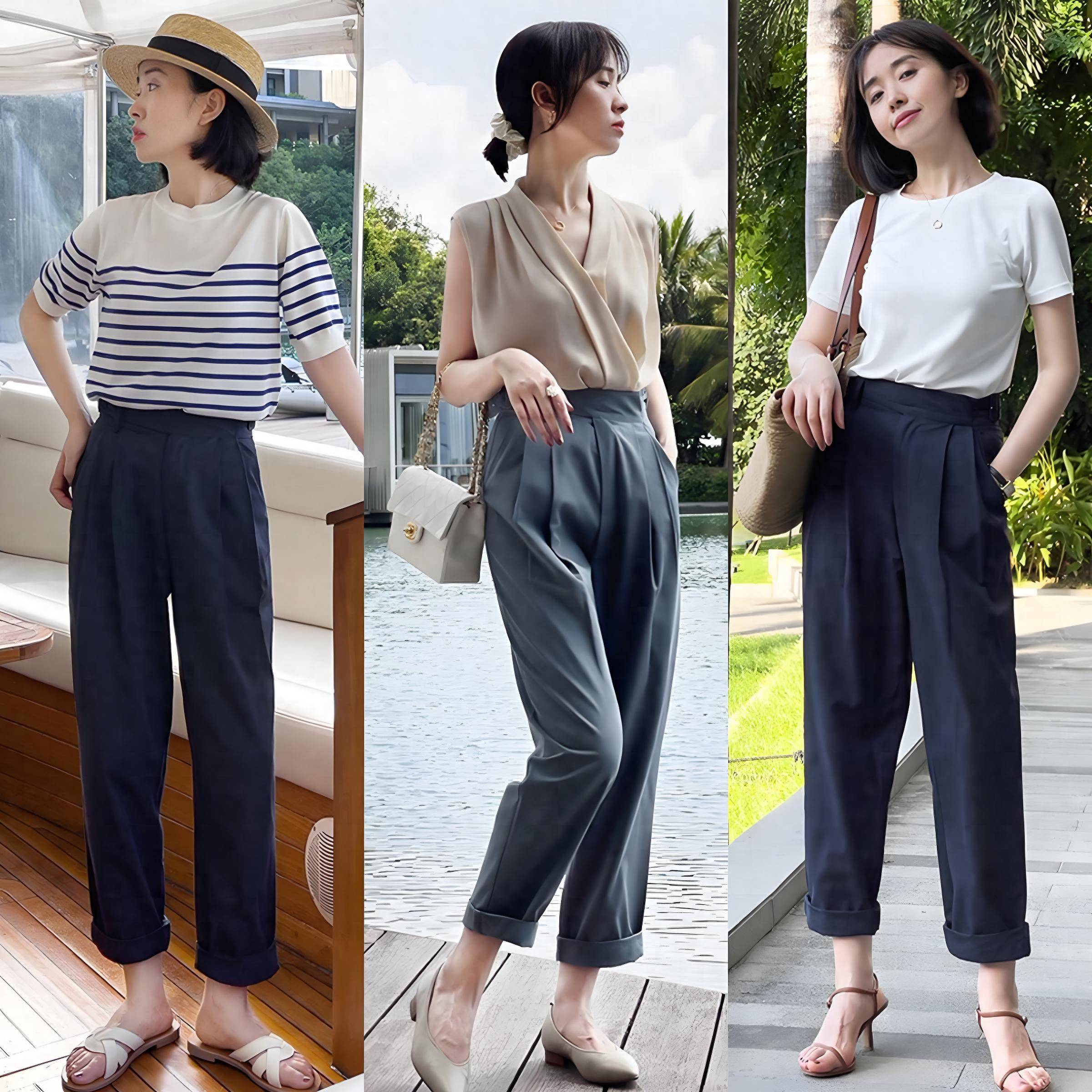 最适合中年女人的打扮,t恤 九分裤,百搭又显年轻