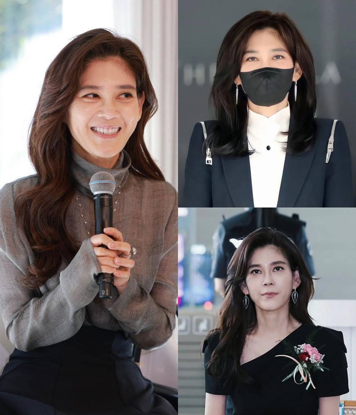 韩国女首富亲身示范发型简约不过胸裙装优雅不过膝更显气质