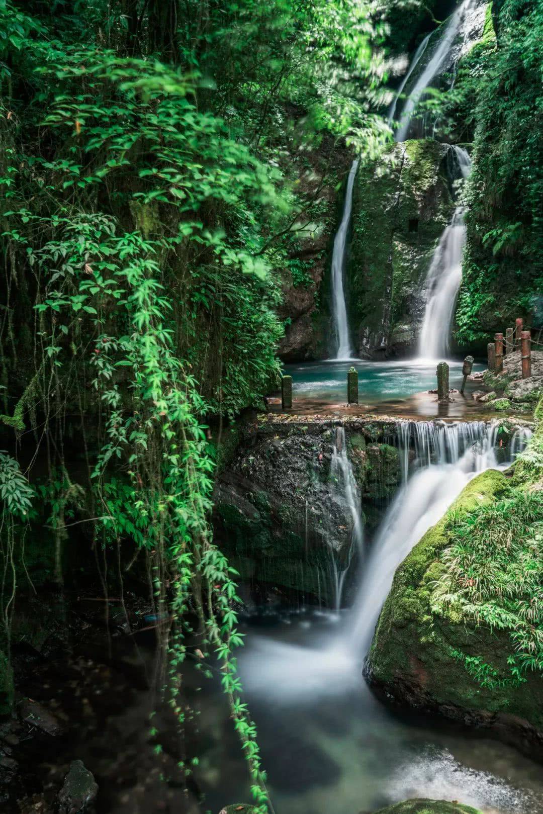 成都天台山景区,自然瀑布,避暑胜地