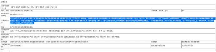 中金黄金多家子公司因安全或事故被罚 领导不按规定带班下井(图4)