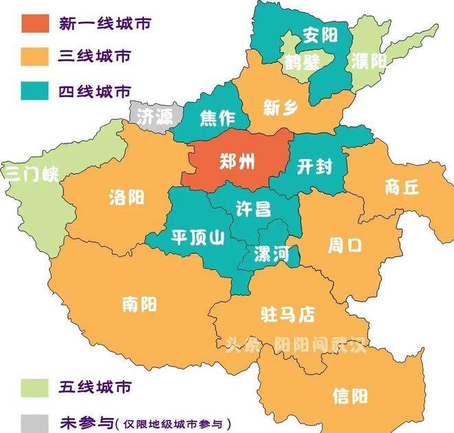 河南省各地级城市排名情况出炉,郑州为新一线城市,三线城市7个