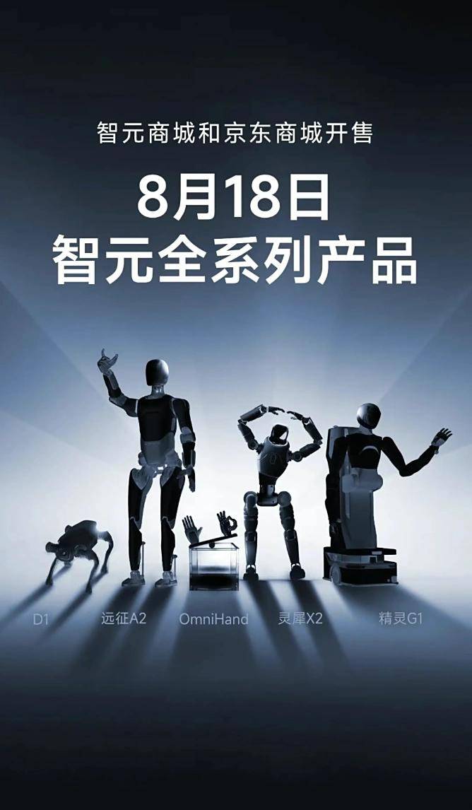 智元机器人全系列产品 8 月 18 日上线京东商城