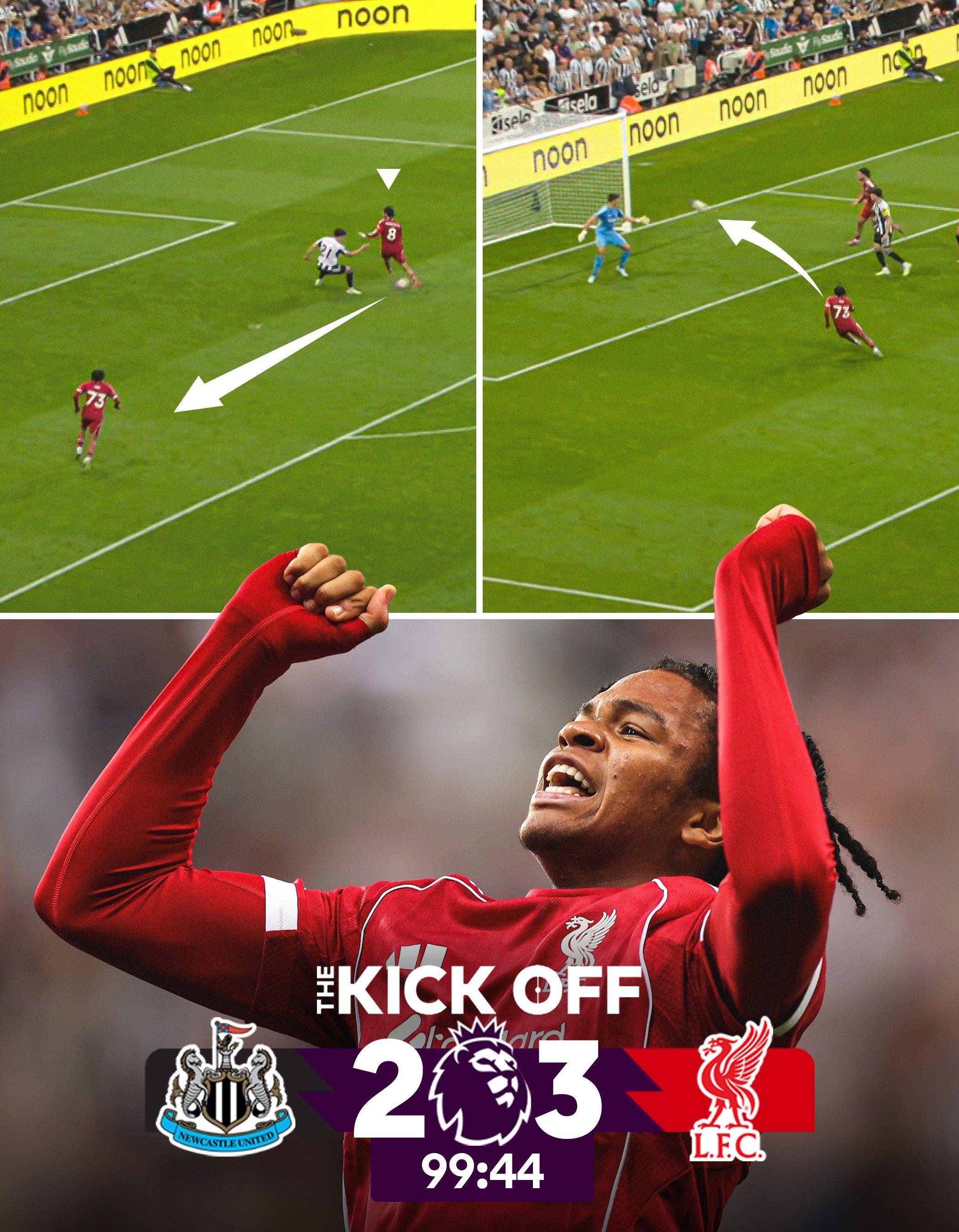 恩古莫哈首秀即绝杀纽卡成利物浦队史最年轻进球者