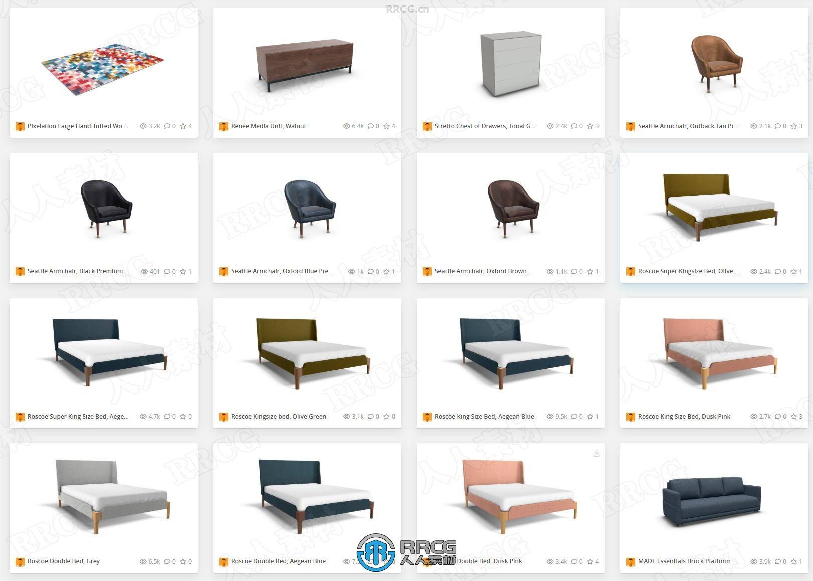 1500组made出品大型家居家具3d模型合集