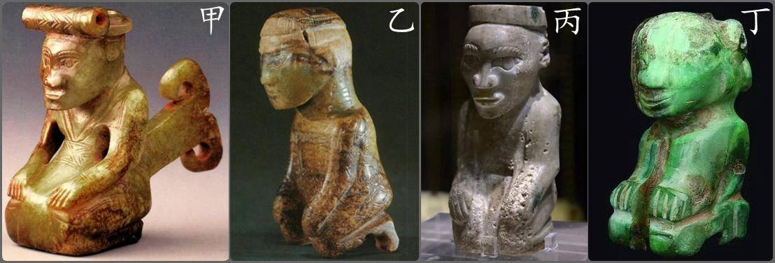 殷墟妇好墓跪坐玉人,背后插得啥玩意?网友:我怎么看有点像发条