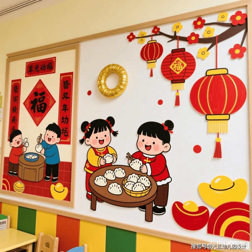 新年习俗也是一个极佳的环创主题