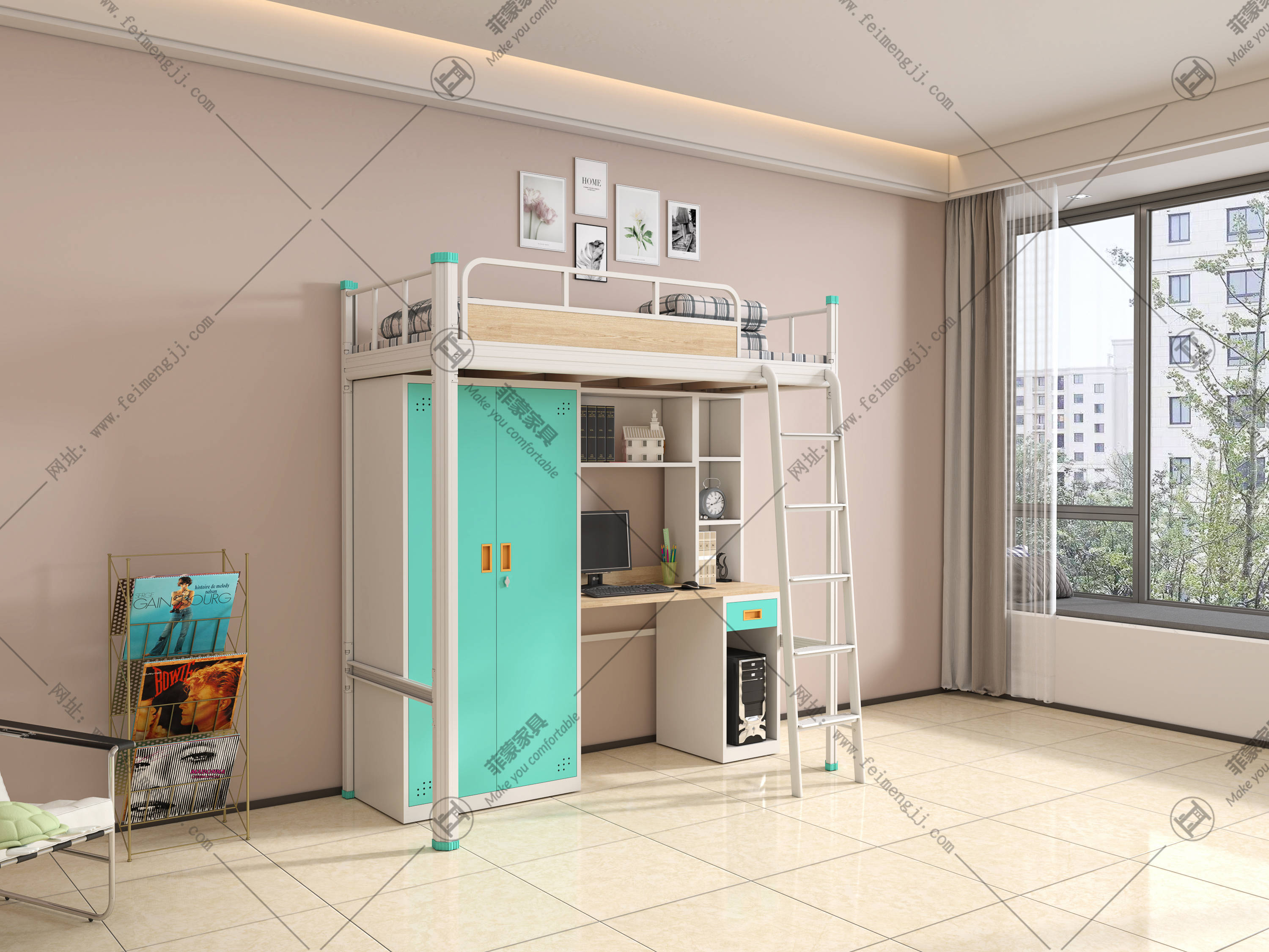 菲蒙家具:学生宿舍铁架床定制批发优选