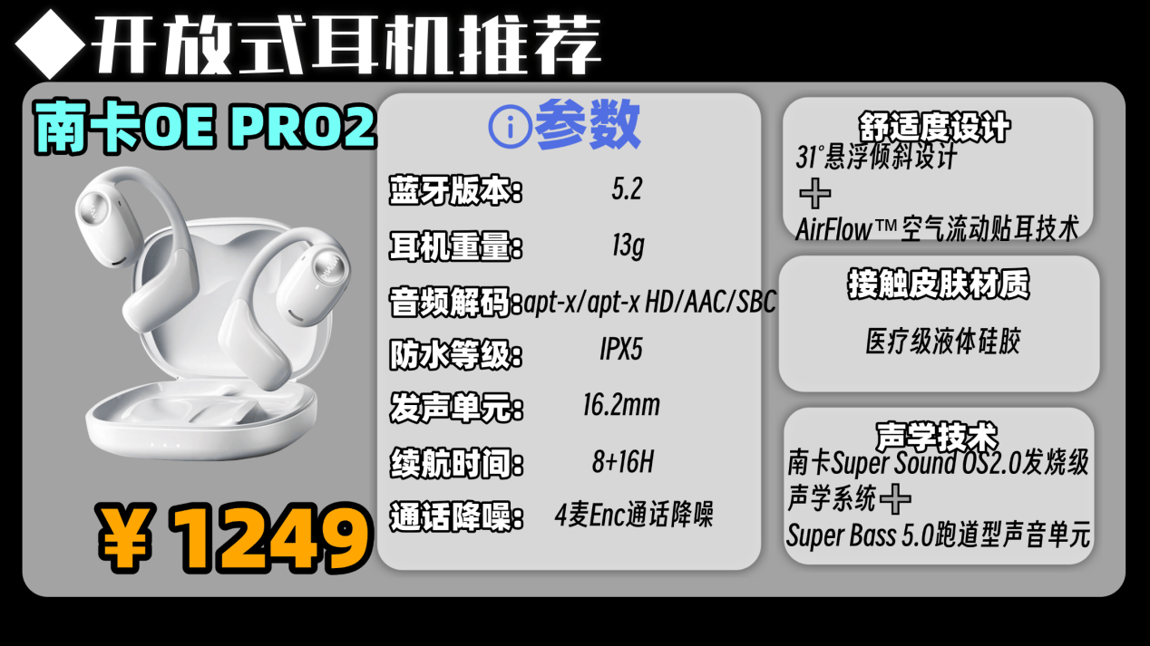 开放式耳机性价比最高的是哪款？2026年开放式耳机性价比高的品牌推荐十强