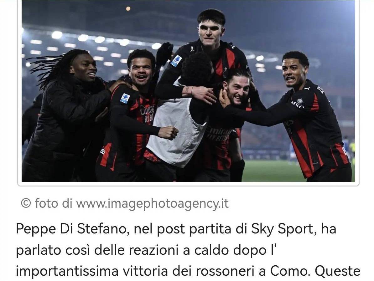 意甲知名记者：米兰3比1战胜科莫后，更衣室士气高涨，阿莱格里战术调整非常关键