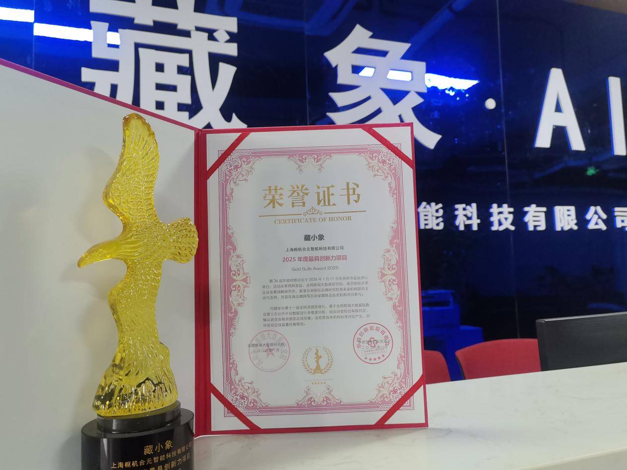 藏小象荣获2025年度最具创新力项目奖