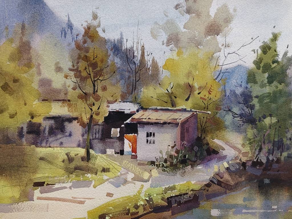 水色凝秋韵，笔端揽清欢——画家薛海平的写生作品赏析