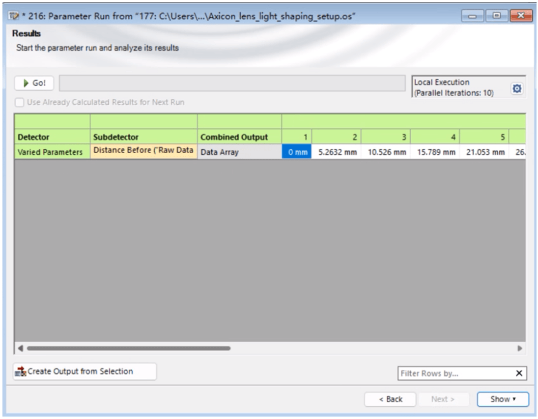 [VirtualLab] VirtualLab Fusion参数扫描动画教程—以轴锥镜-透镜生成3D瓶束为案例的图8