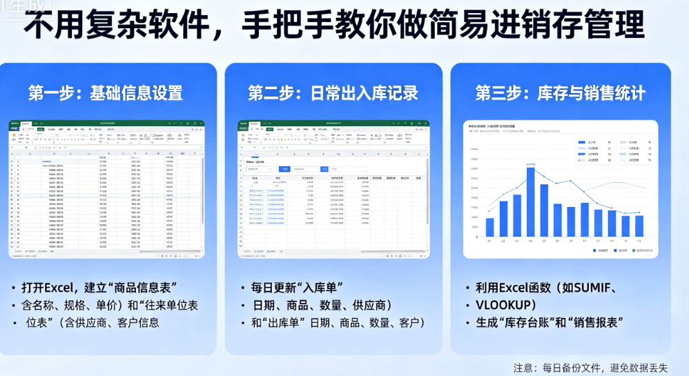 象过河不用复杂软件，手把手教你做简易进销存管理