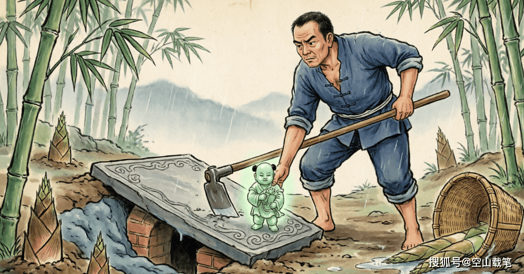 民间故事｜农夫挖出古墓不敢声张，偷偷拿走陪葬玉器，当晚家中闹鬼不得安宁，请道士超度后连夜将玉器归还！