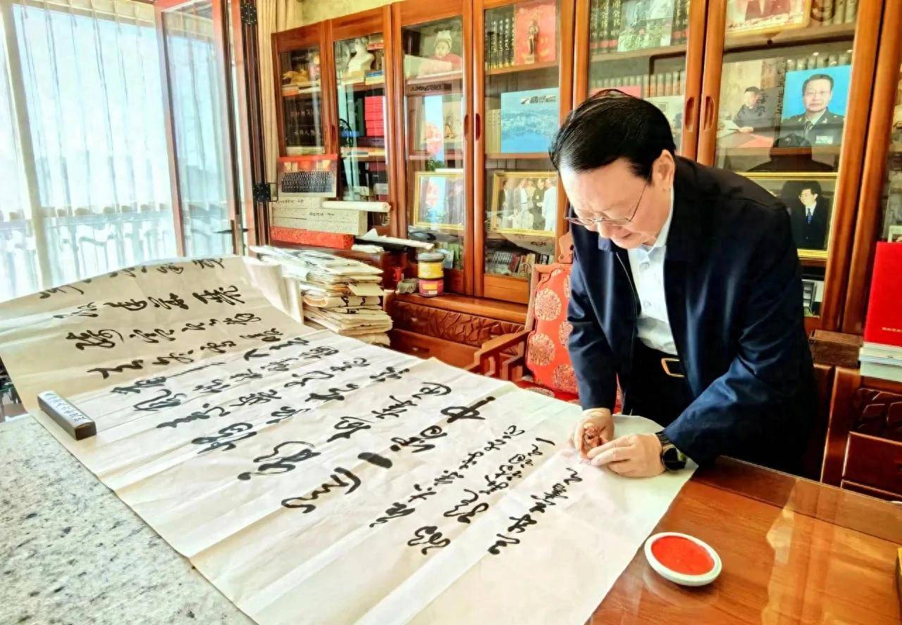 军旅书法家王成志《七律-咏王羲之》书法作品