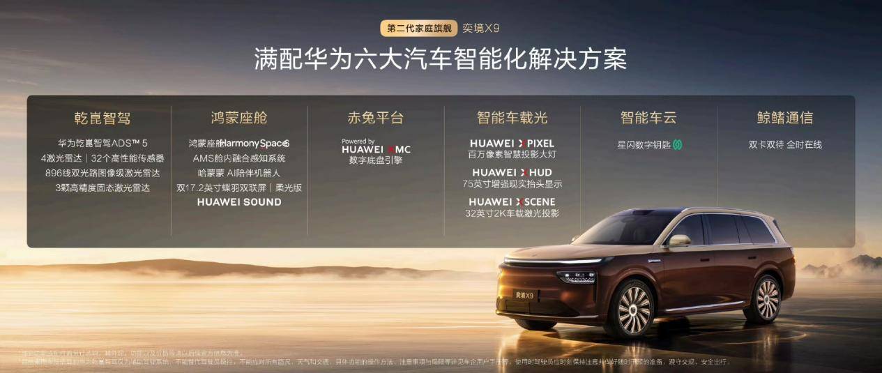 《华为乾崑六大黑科技加持！奕境X9打造全能智慧家庭座驾》