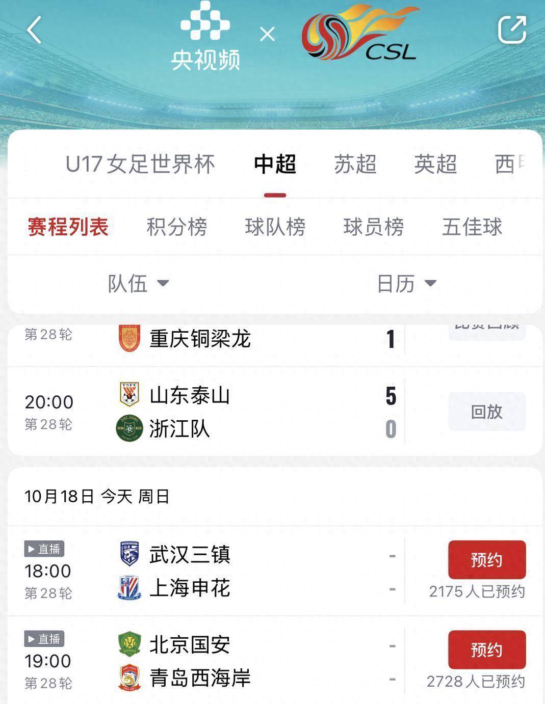 10月18日:央视直击,蓉城客场冲中超冠军,费利佩复出助阵,盼海港放水打平