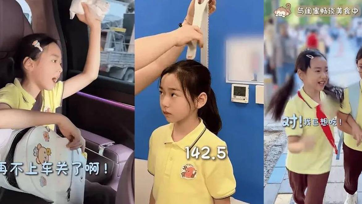 董璇晒陪女儿体检视频，透露小酒窝净身高142