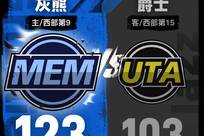 杰罗姆爆砍45分 灰熊123-103击败爵士