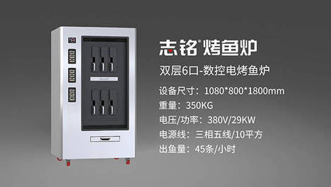 志铭双层6口烤鱼烤箱 电烤鱼炉商用 翻台利器
