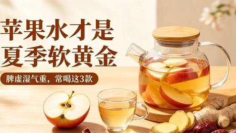 苹果水堪称夏季软黄金！脾虚湿气重，常喝这三款，胜过万两金