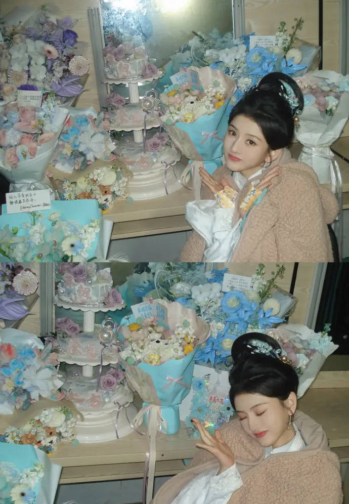 宋祖儿晒照庆祝新剧杀青 身穿古装站窗边温婉大气